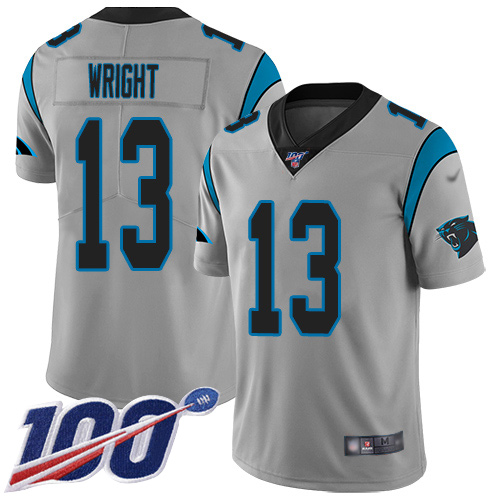 Carolina Panthers Limited Silver Men Jarius Wright Jersey NFL Football #13 100th Season Inverted Legend->women nfl jersey->Women Jersey